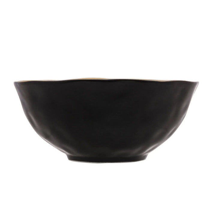 Bowl Porcelana Dubai Preto/Dourado 15x6cm