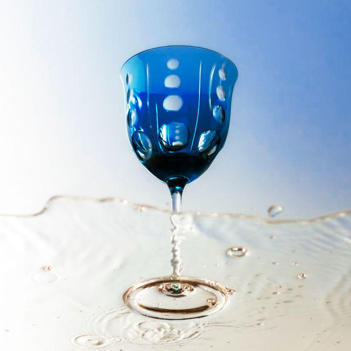 Conjunto 2 Taças Cristal para Vinho Tinto Azul Escuro 370ml Strauss