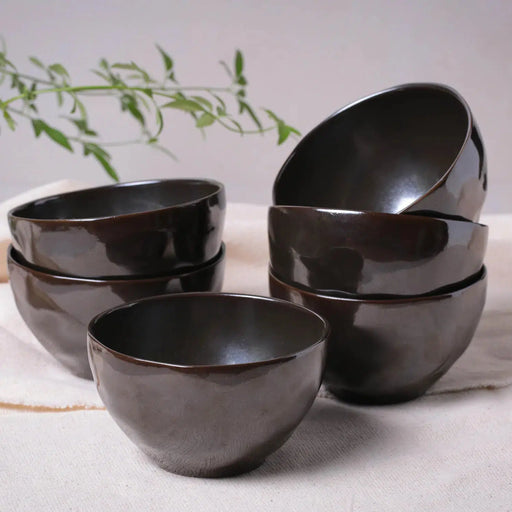 Conjunto 6 Bowls Stoneware Orgânico Ferrum 558ml Porto Brasil