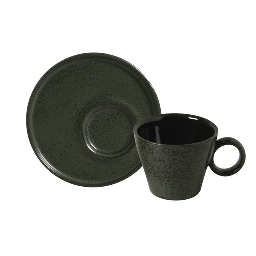 Conjunto 6 Xícaras de Chá com Pires Neo Stoneware Arauco/Greenery 210ml Porto Brasil