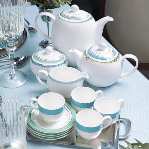 Conjunto com 6 Xícaras de Chá com Pires Porcelana Marie 270ml Strauss