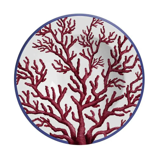 Jogo 6 Pratos Fundos Cerâmica Coral Gables Vermelho 25cm Alleanza