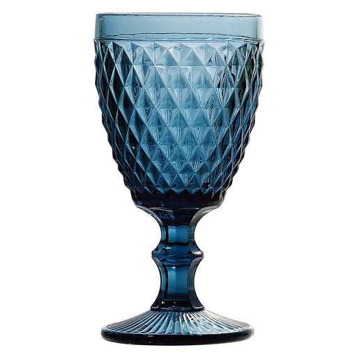 Jogo 6 Taças de Vidro para Água Bico de Abacaxi Azul 325ml