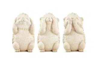 Jogo de 3 Peças Escultura Ouriço em Cimento Mart