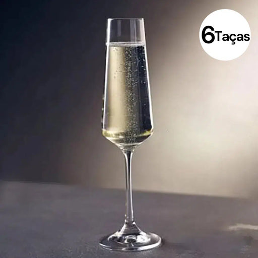 Kit com 6 Taças de Champagne em Cristal Ferrara 160ml