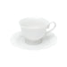 Kit com 6 Xícaras de Chá com Pires Porcelana Wolff Maldivas Branco 180ml