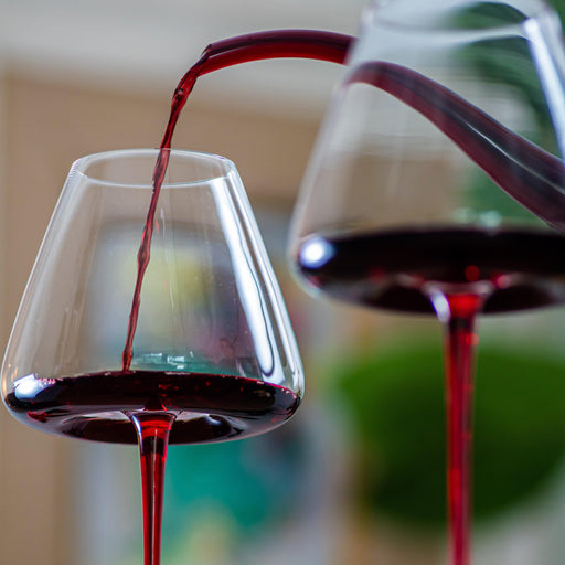 Leve 4, Pague 3: Kit Taças para Vinho em Cristal Linha Mirage Haste Vermelha 970ml Artevino