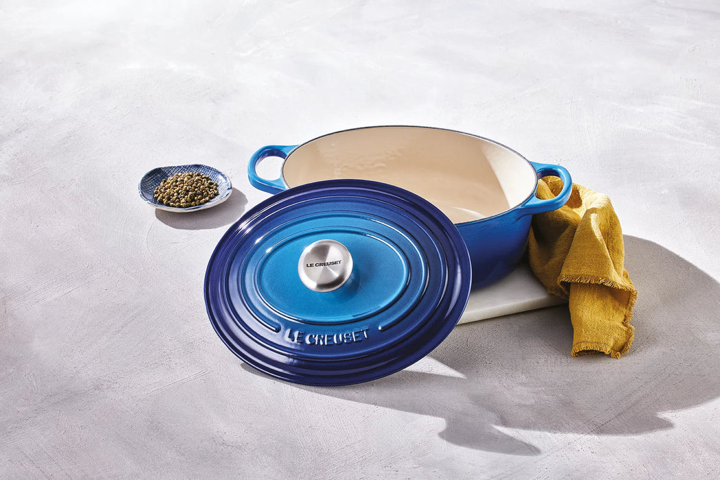 Panela Le Creuset Oval Signature Azure Blue 6,3L 31cm