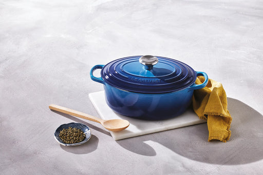 Panela Le Creuset Oval Signature Azure Blue 6,3L 31cm