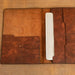 Pasta em Couro Whisky Costurada a Mão A4 Notebook Ultrafino Artemano