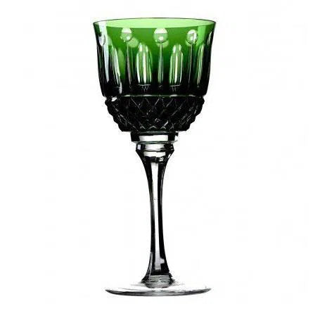 Taça em Cristal Lapidado 69 para Vinho 25 Verde Artemano