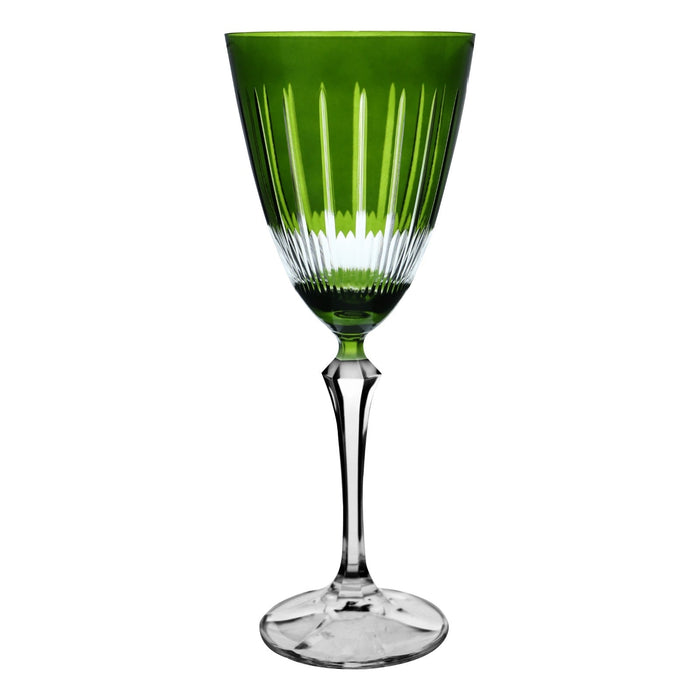 Taça para Água ou Vinho em Cristal Lapidado L'Hermitage Elizabeth Verde 350ml
