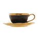 Xícara de Café com Pires Porcelana Dubai Preto/Dourado 90ml