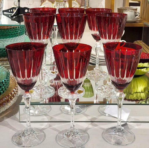 Taça para Vinho em Cristal Lapidado L'Hermitage Elizabeth Vermelha 250ml